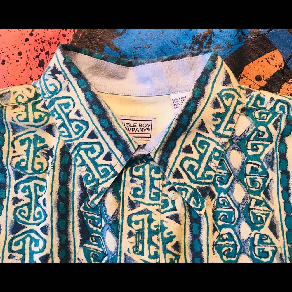 Vintage Bugle Boy Casual Short Sleeve Hawaiian